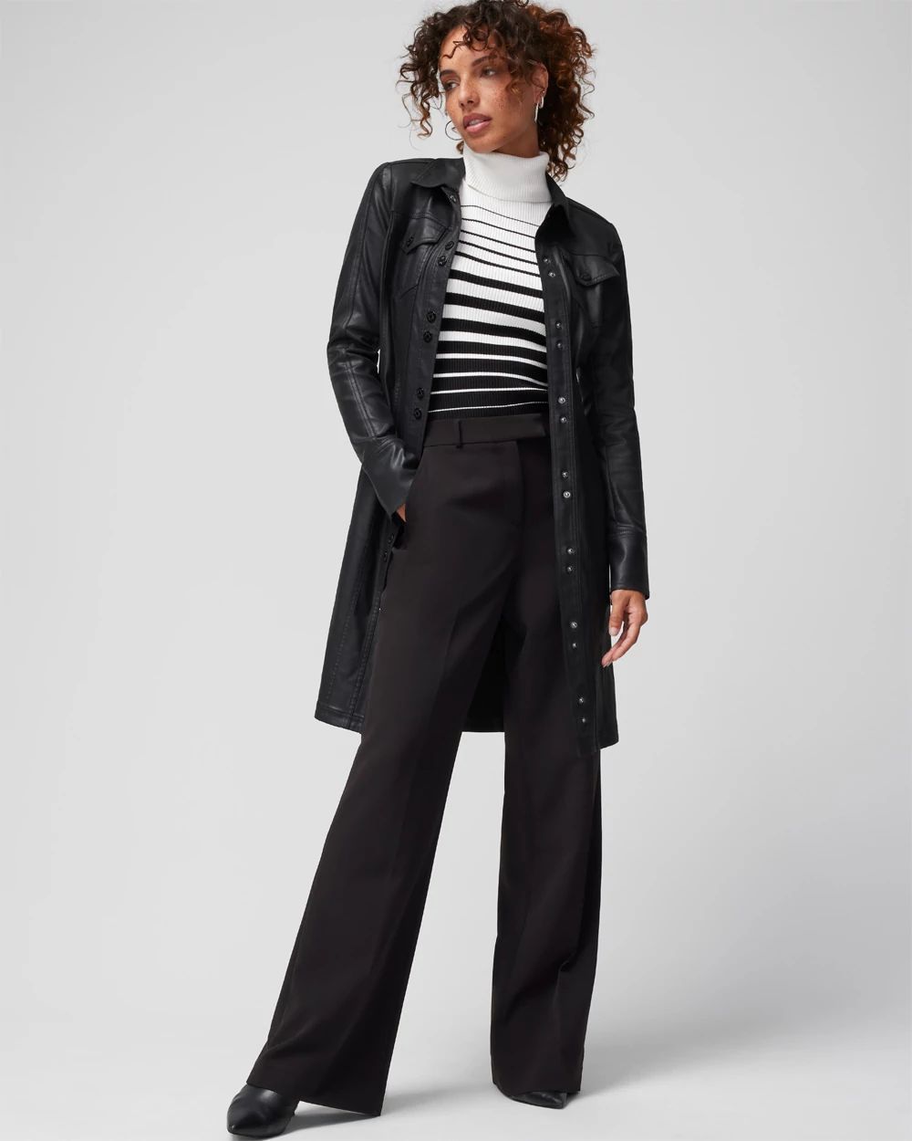 Long Sleeve Coated Denim Dress White House Black Market